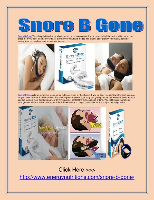 Snore B Gone Sleep apnea symptoms