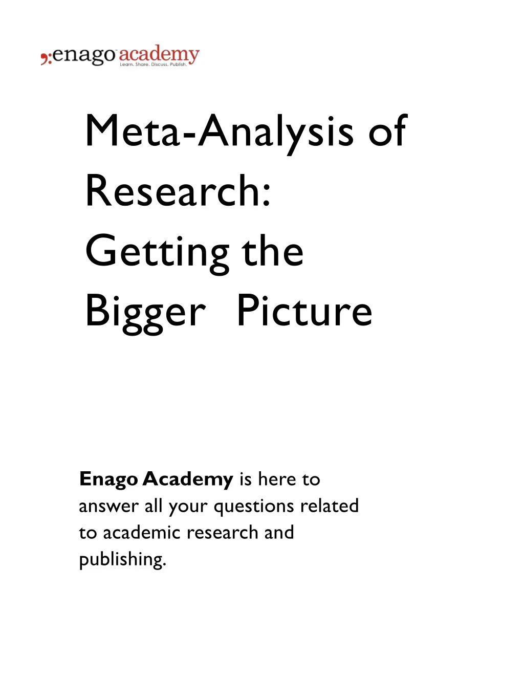 meta analysis of research getting the bigger