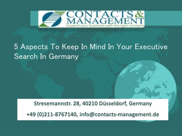 5 Aspects To Remember In Your Executive Search In Germany