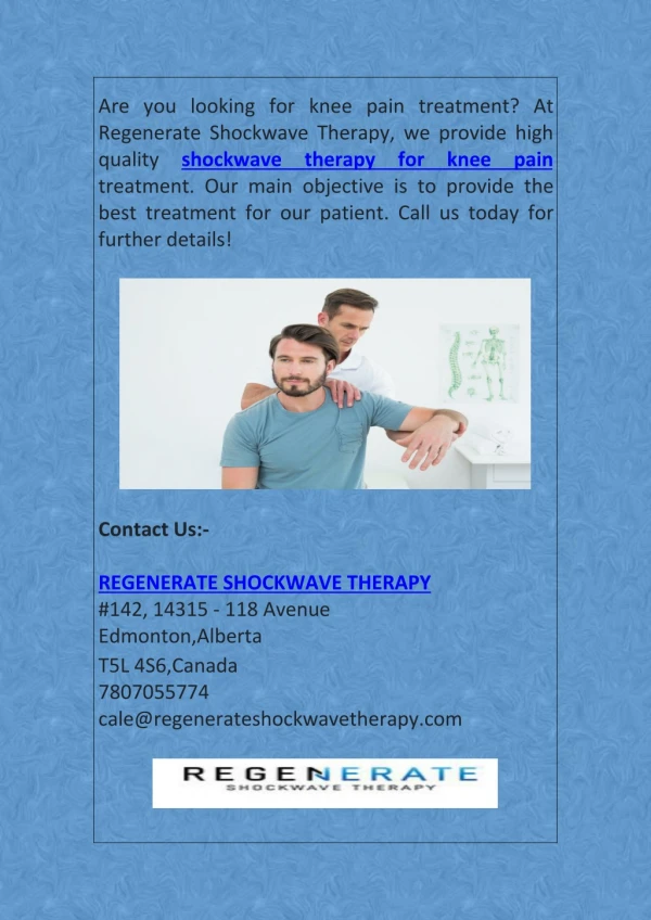 Get Shockwave Therapy for Knee Pain