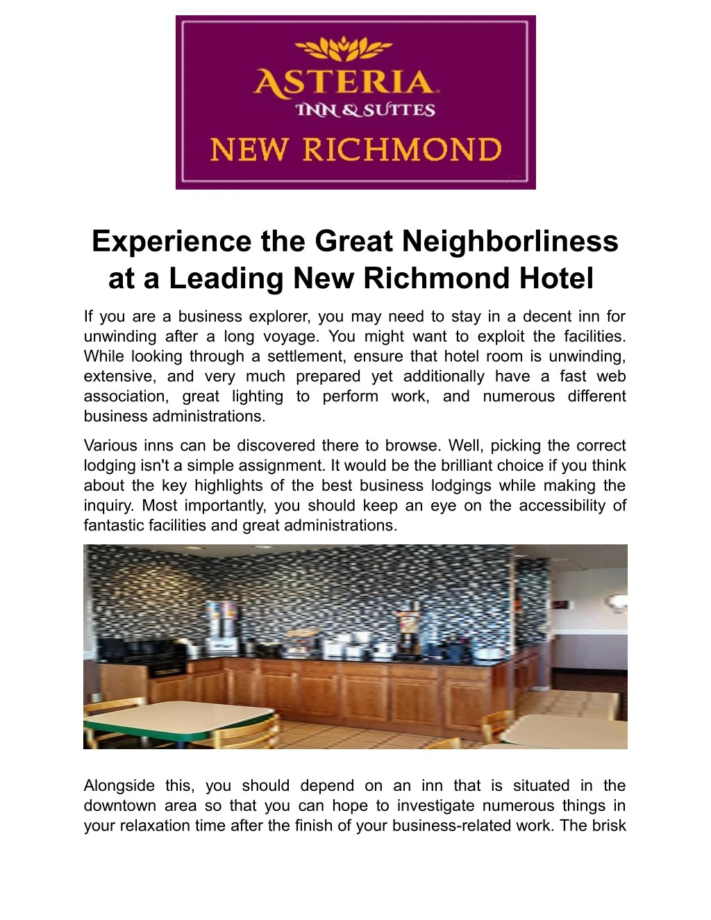 experience the great neighborliness at a leading