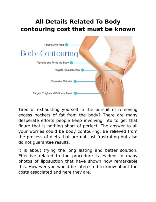 All Details Related To Body Contouring Cost That Must Be Known
