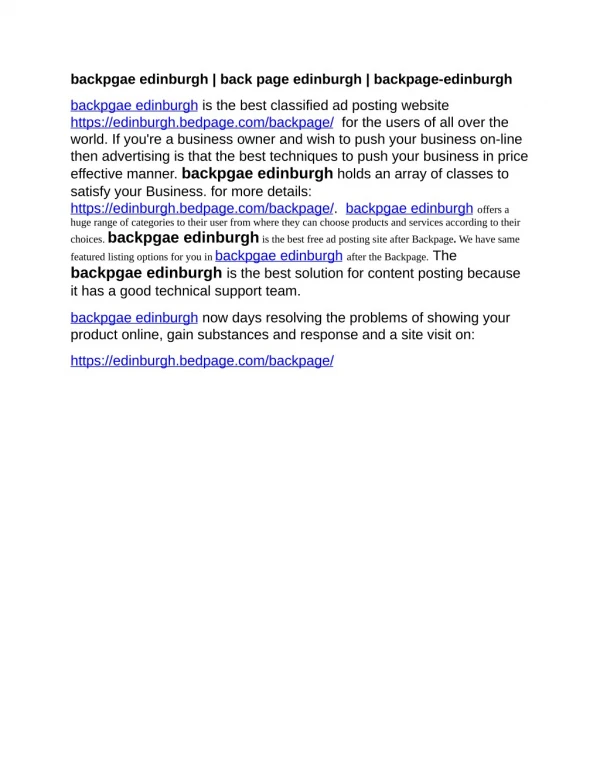 backpgae edinburgh | back page edinburgh