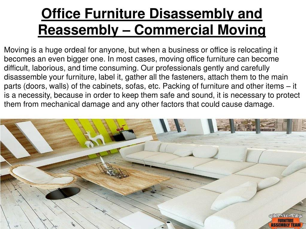 office furniture disassembly and reassembly commercial moving