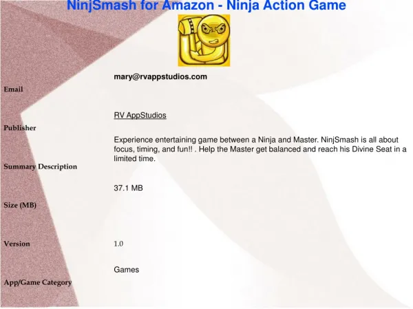 NinjSmash for Amazon - Ninja Action Game