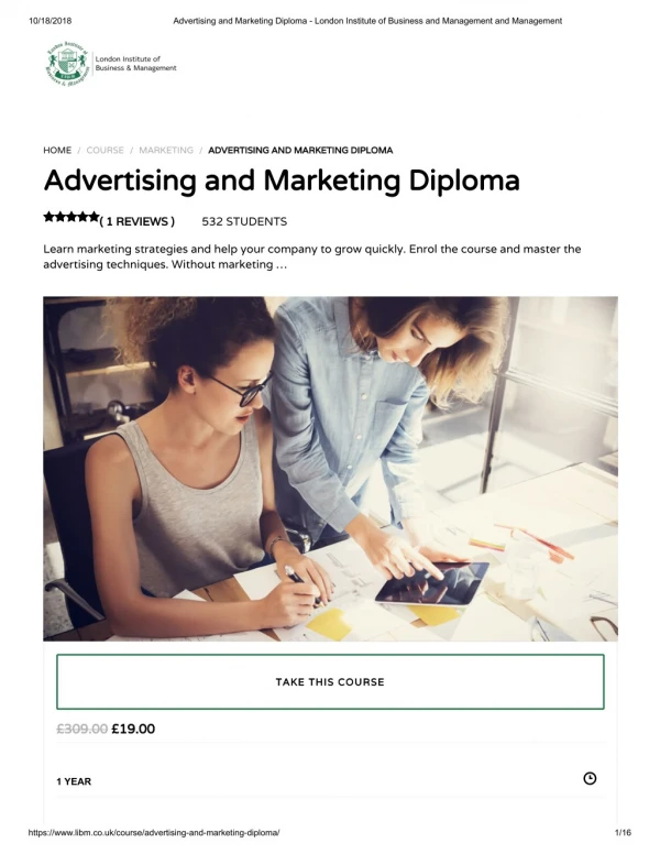 Advertising and Marketing Diploma - LIBM