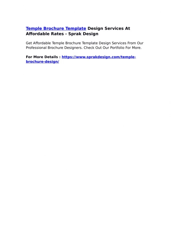 temple brochure template design services