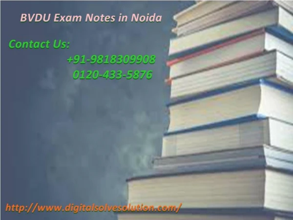 Where do you find BVDU exam notes in Noida 0120-433-5876 on web?