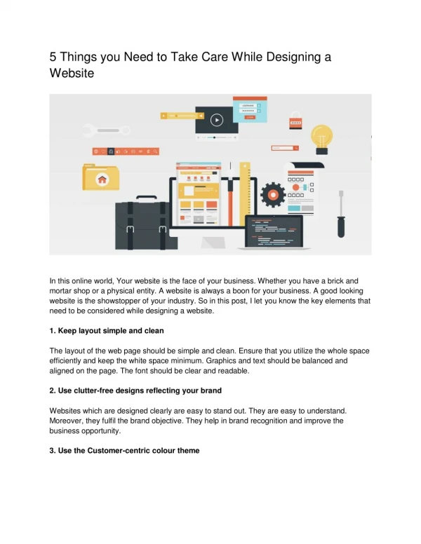 5 things you need to take care while Designing a Website.