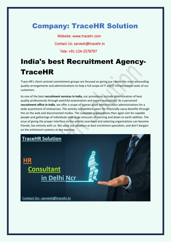 India's best Recruitment Agency-TraceHR
