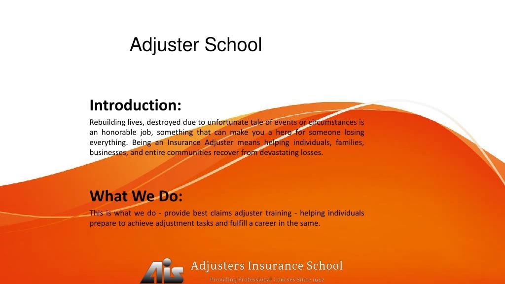 adjuster school