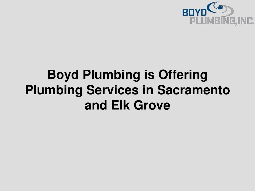 boyd plumbing is offering plumbing services