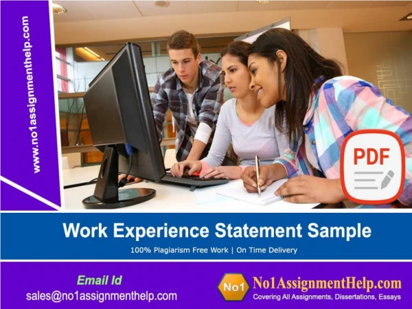 No1AssignmentHelp.Com provides the Work Experience Statement Sample
