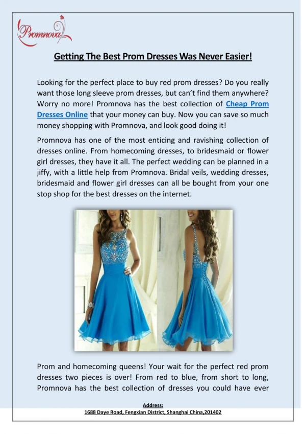 Cheap Prom Dresses Online