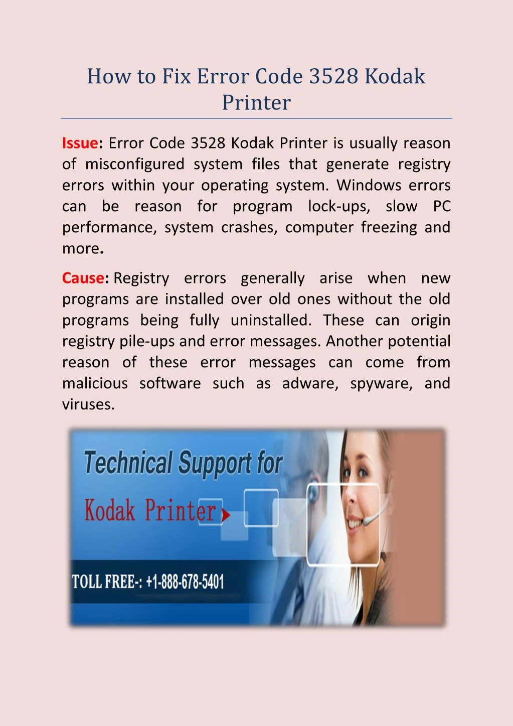 how to fix error code 3528 kodak printer