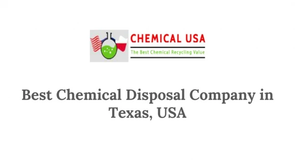 Best Chemical Disposal Company in Texas, USA