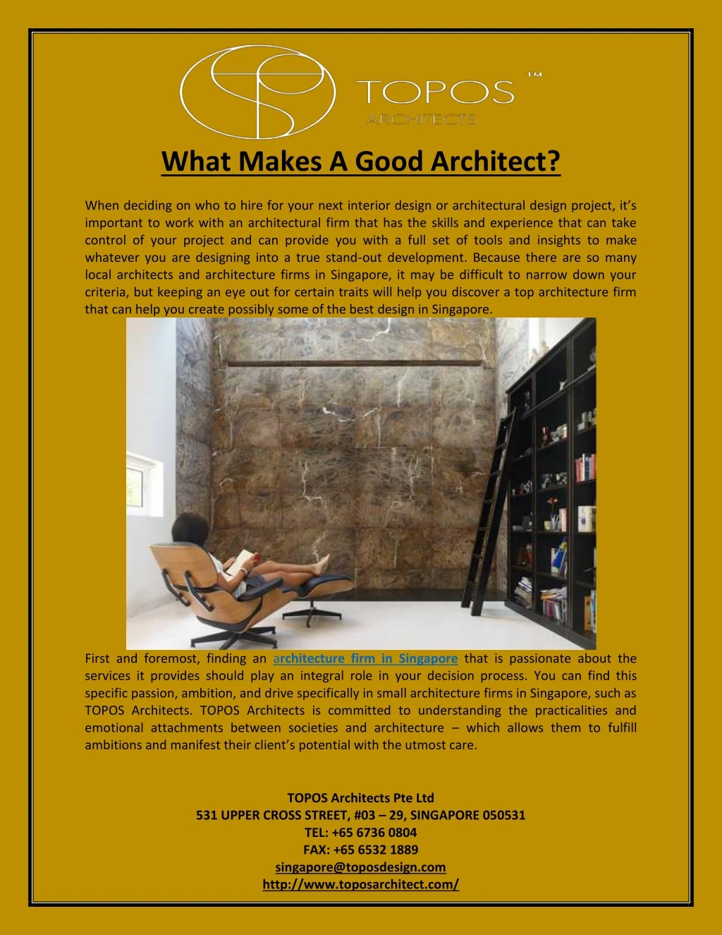 what makes a good architect