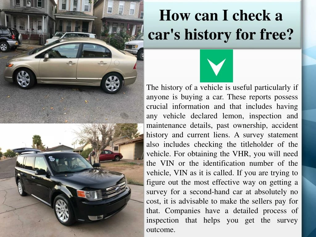 how can i check a car s history for free