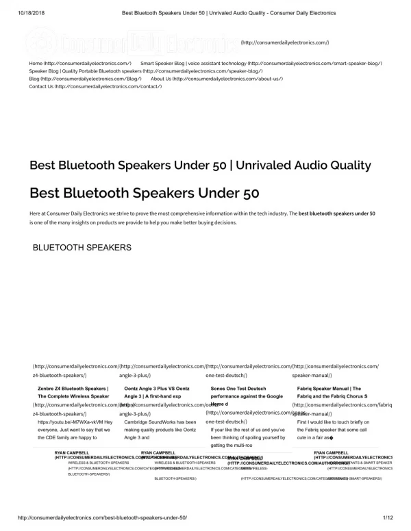 Best bluetooth speakers under 50 unrivaled audio quality consumer daily electronics