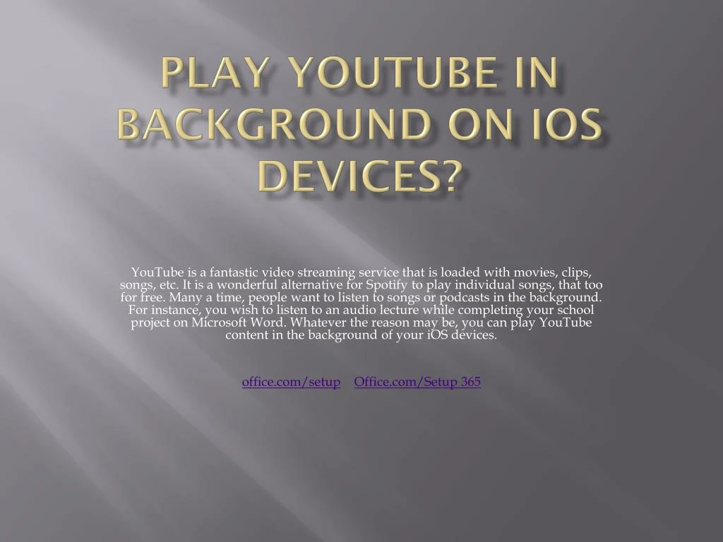 play youtube in background on ios devices