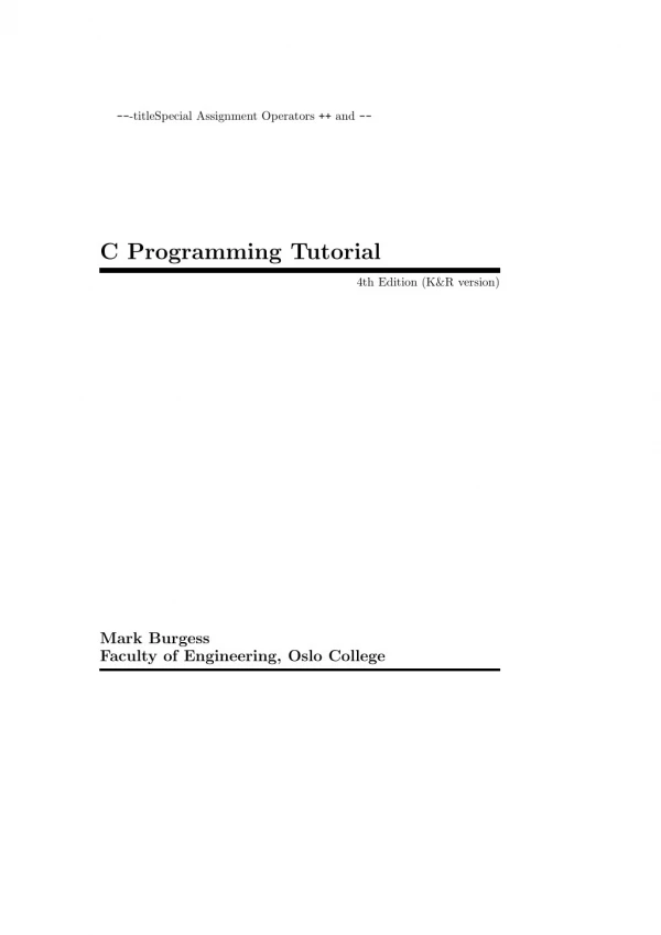 01. C Programming Tutorial