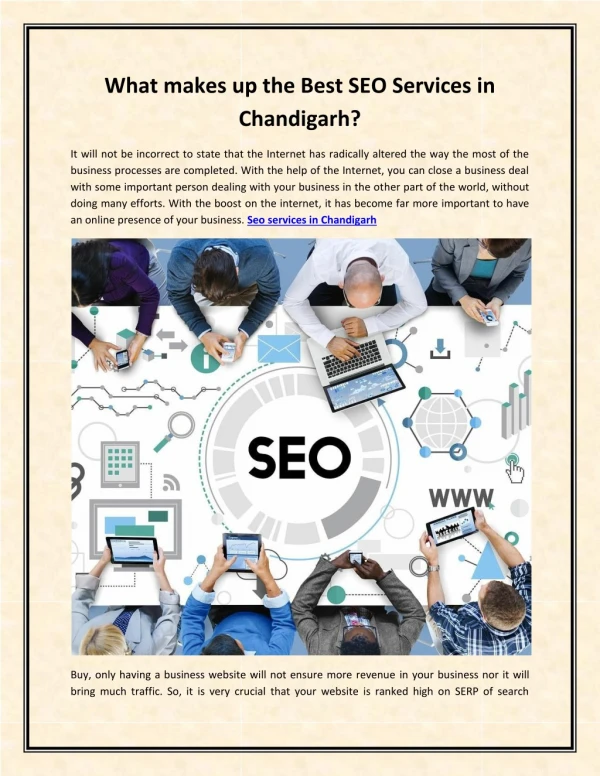What makes up the Best SEO Services in Chandigarh