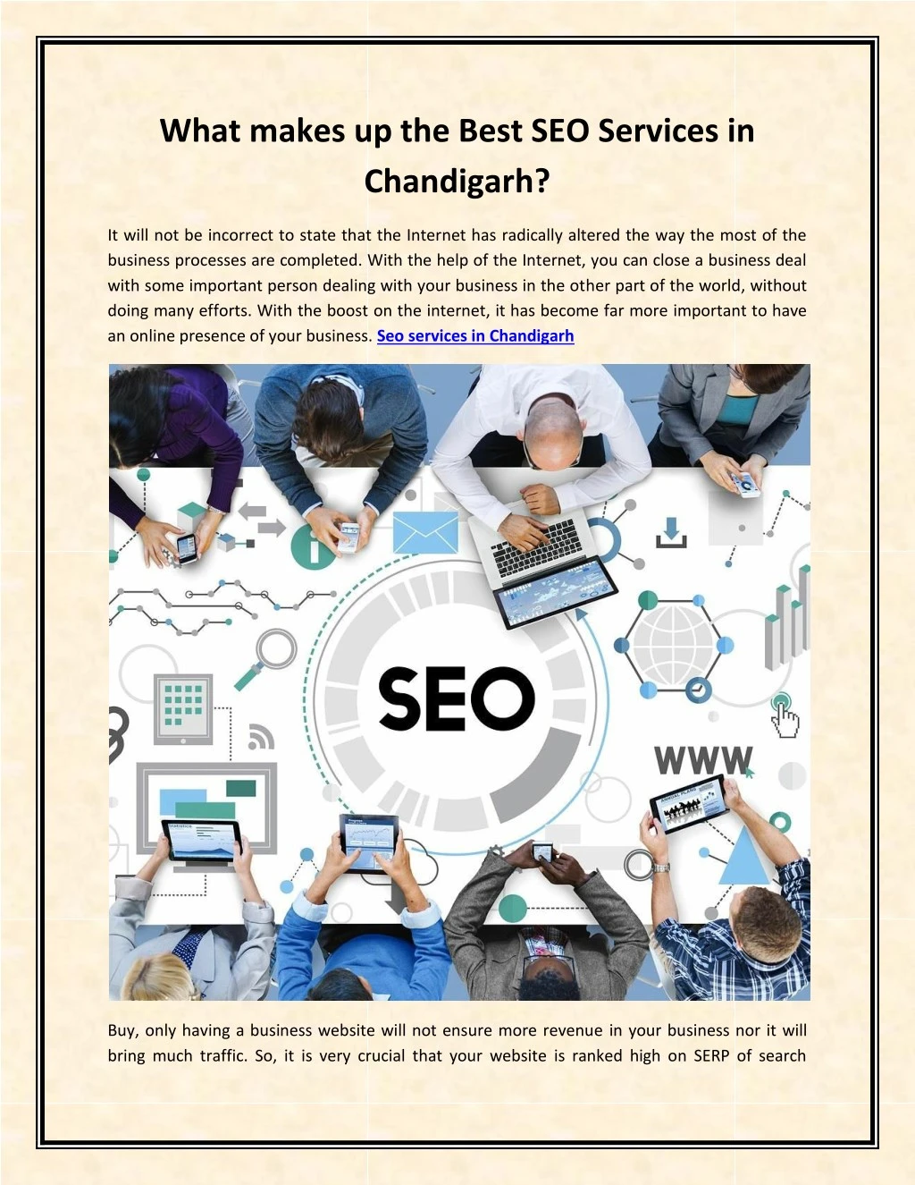 what makes up the best seo services in chandigarh