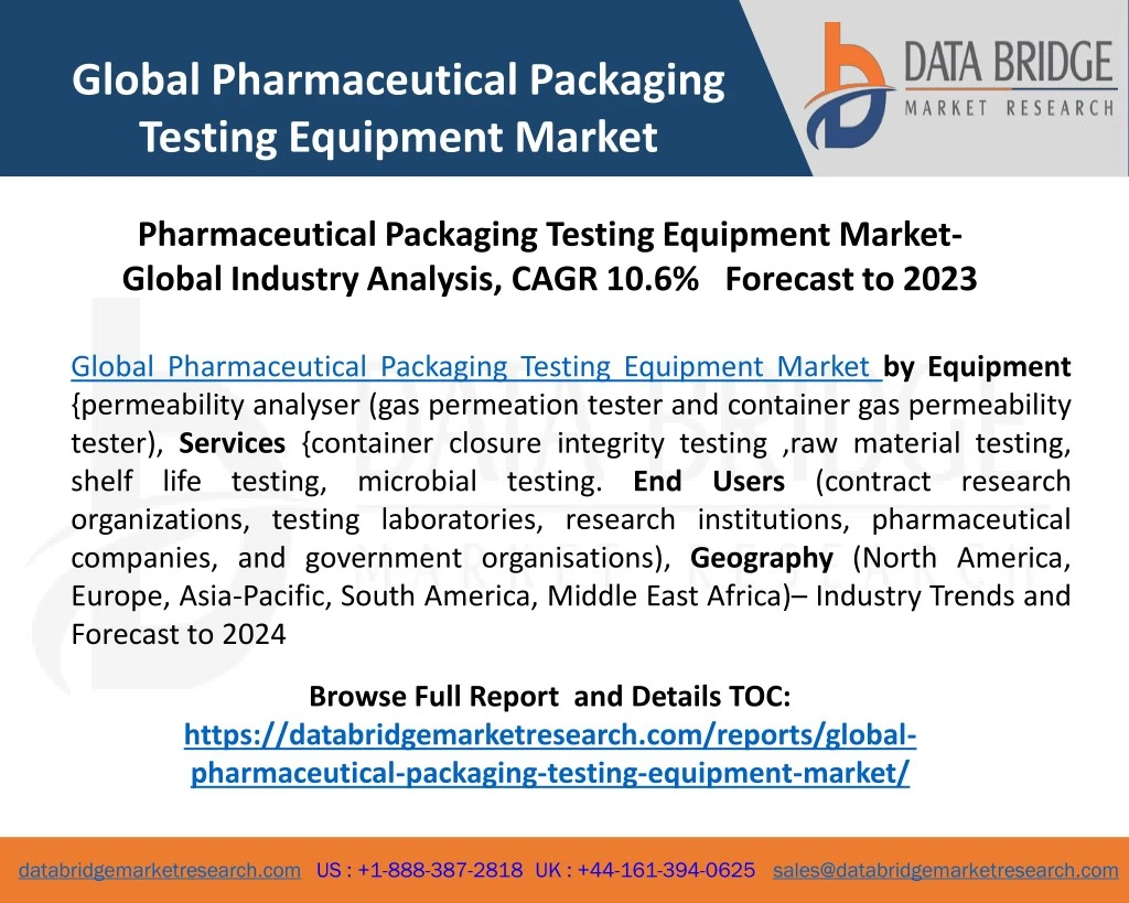 global pharmaceutical packaging testing equipment