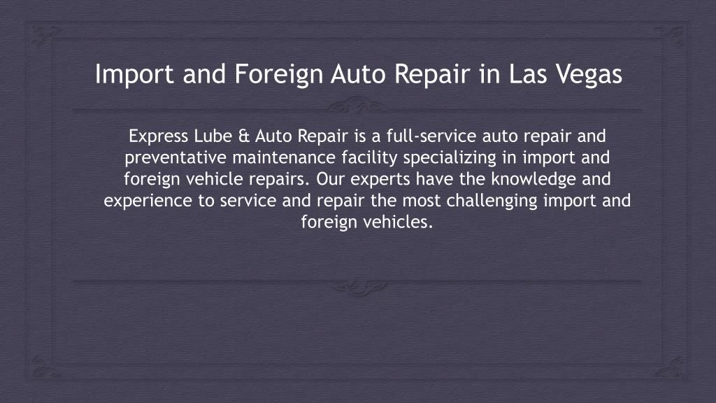 import and foreign auto repair in las vegas