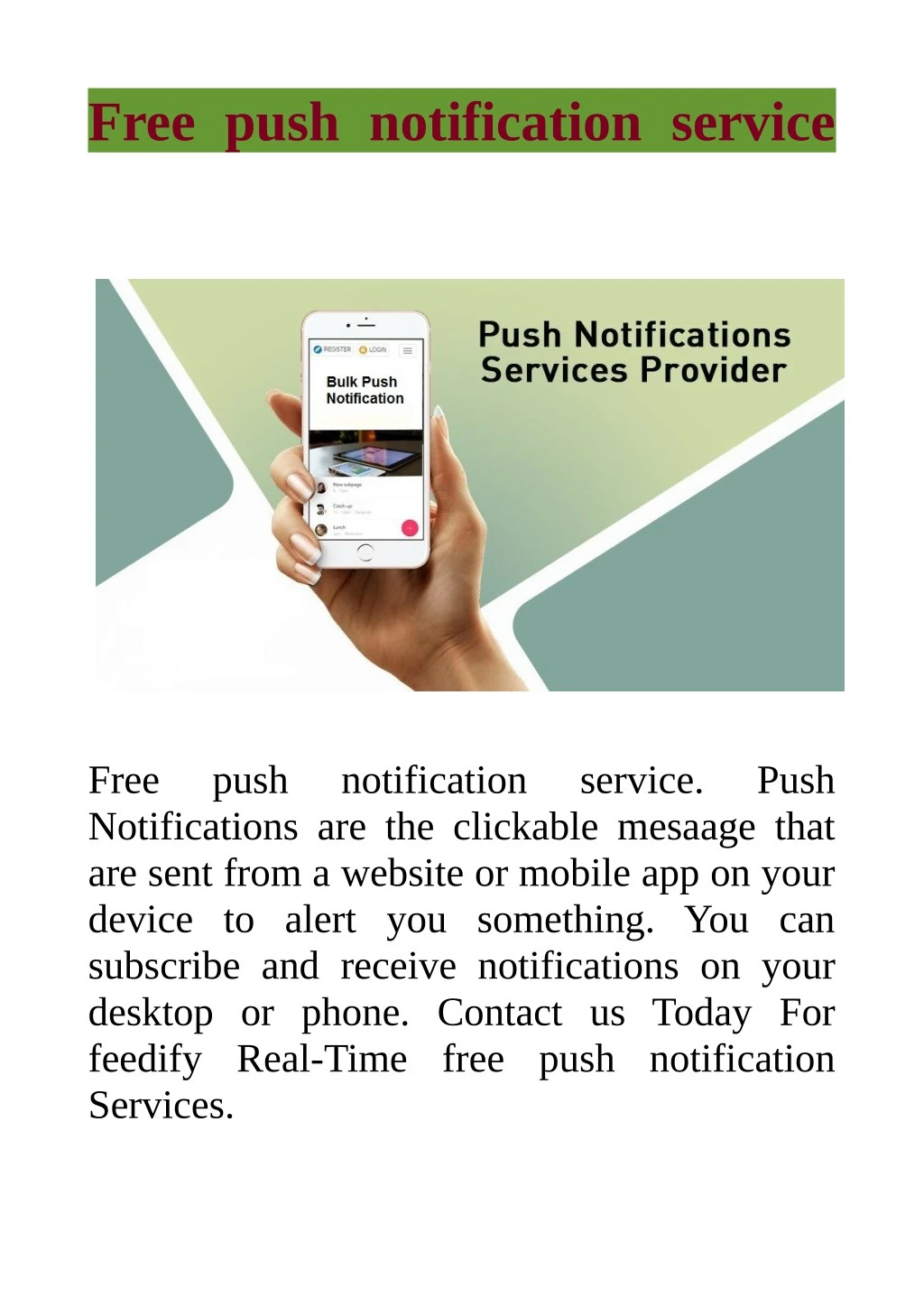 free push notification service