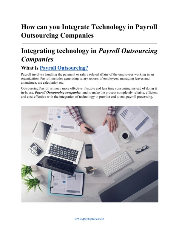 How can you Integrate Technology in Payroll Outsourcing Companies