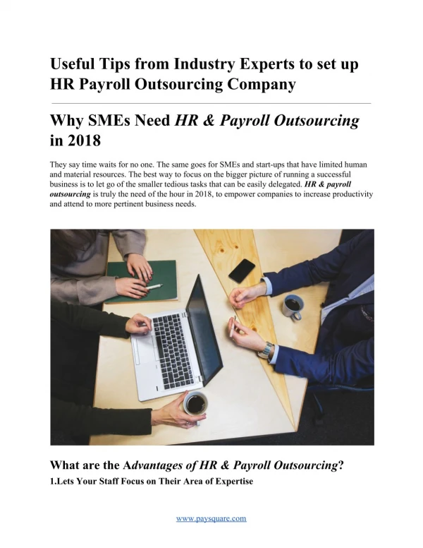 Useful Tips from Industry Experts to set up HR Payroll Outsourcing Company