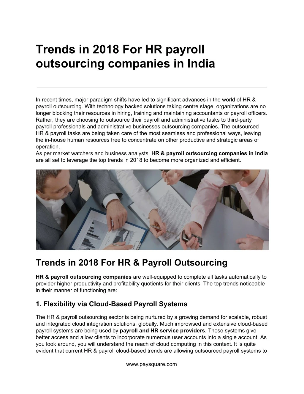 trends in 2018 for hr payroll outsourcing