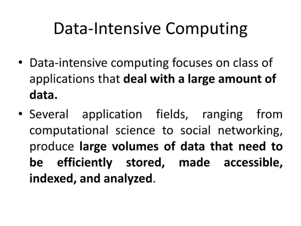 Data-Intensive Computing