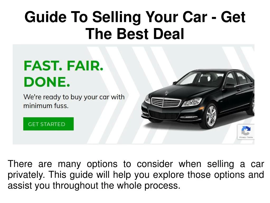 guide to selling your car get the best deal