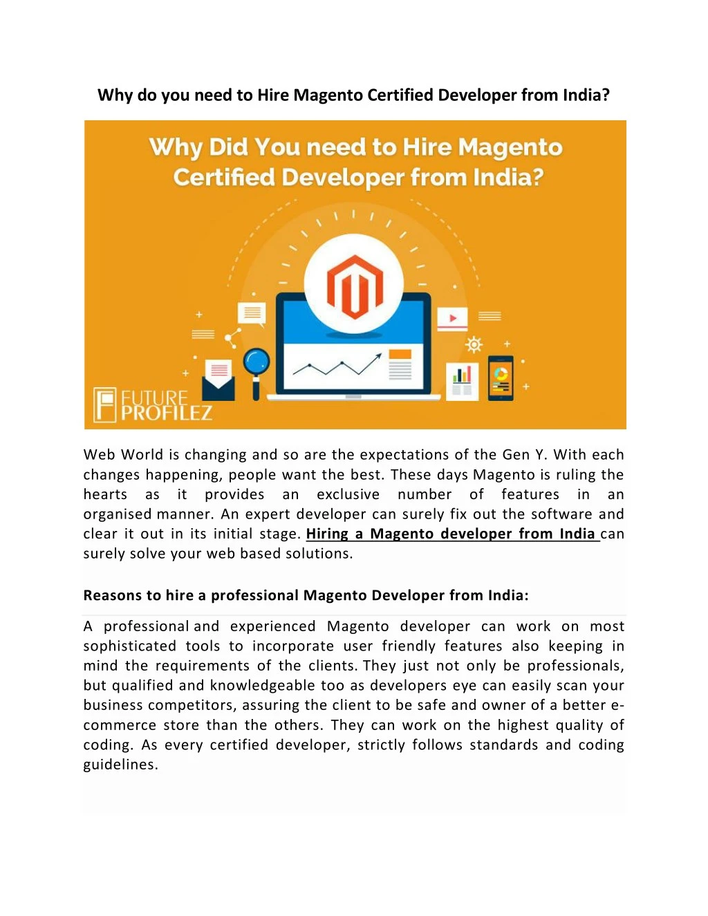 why do you need to hire magento certified