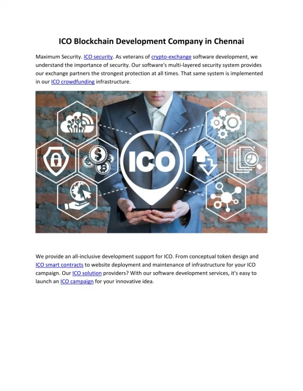 ICO Blockchain Development Company in Chennai