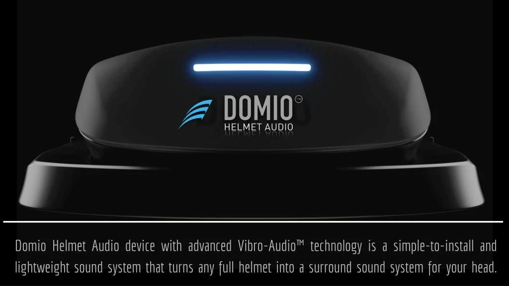 domio helmet audio device with advanced vibro