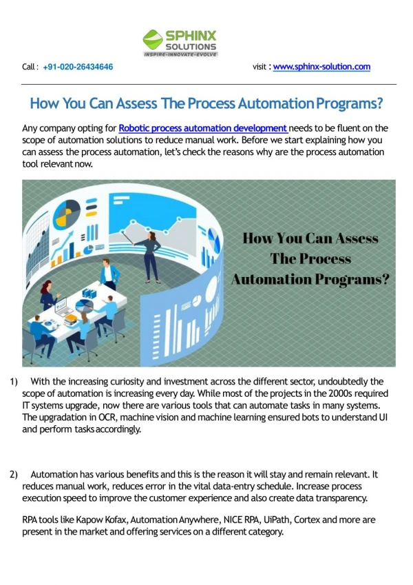 How You Can Assess The Process Automation Programs?