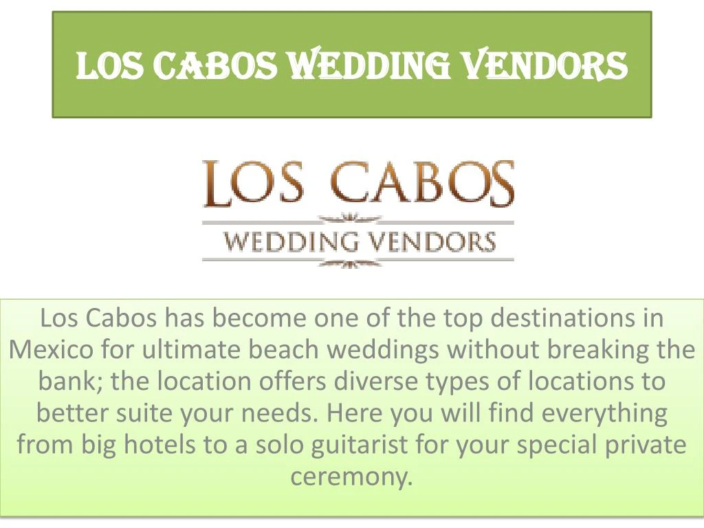 los cabos wedding vendors