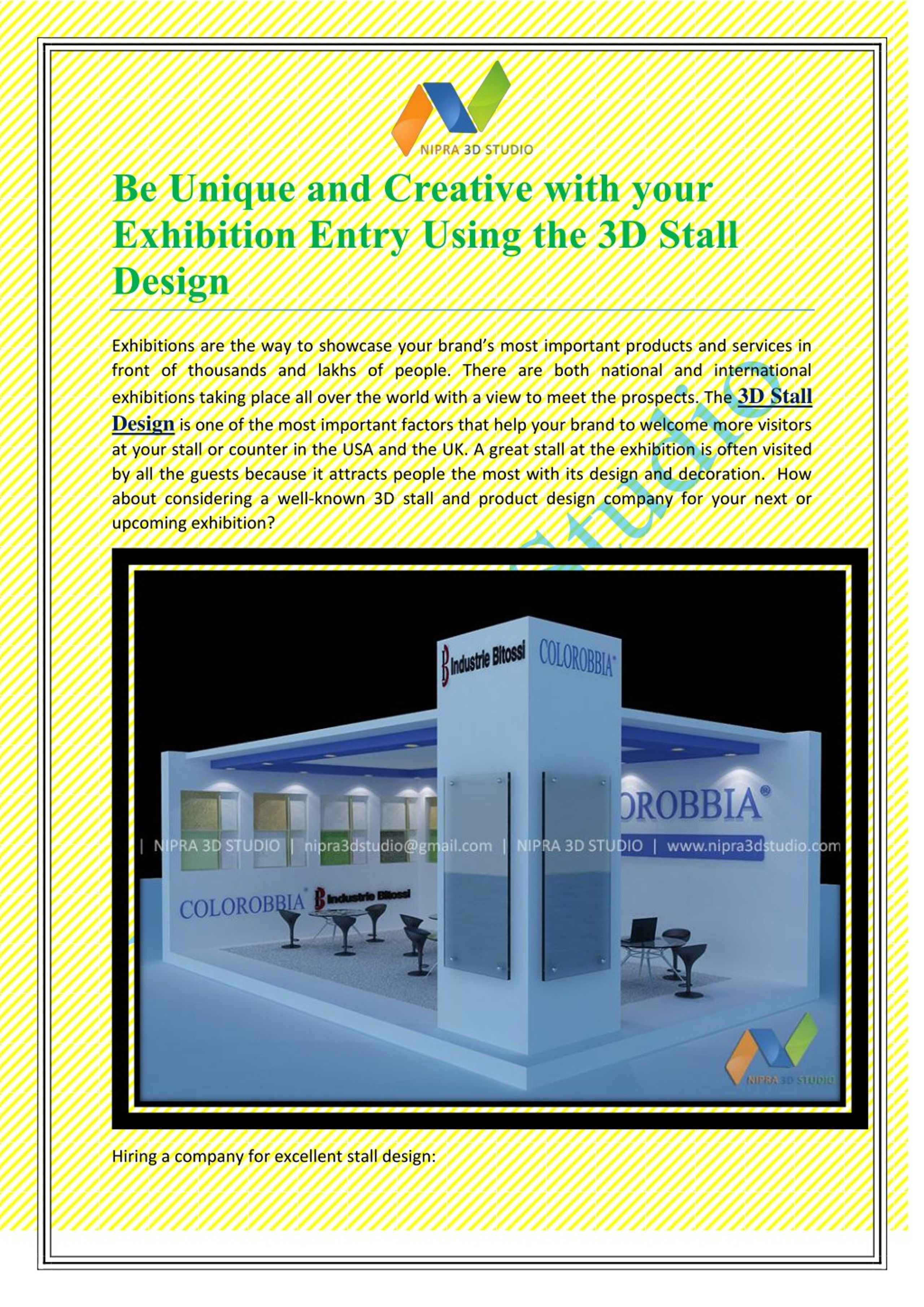 PPT - Be Unique and Creative with your Exhibition Entry Using the 3D ...