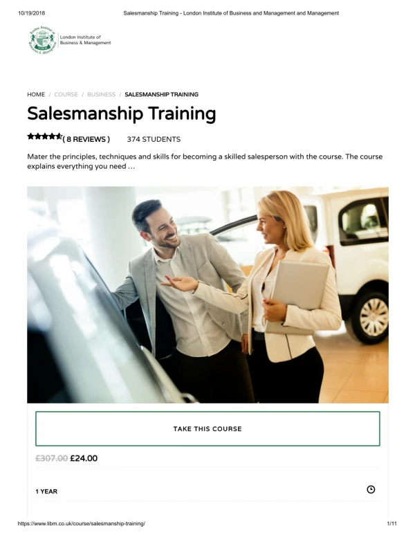 Salesmanship Training - LIBM
