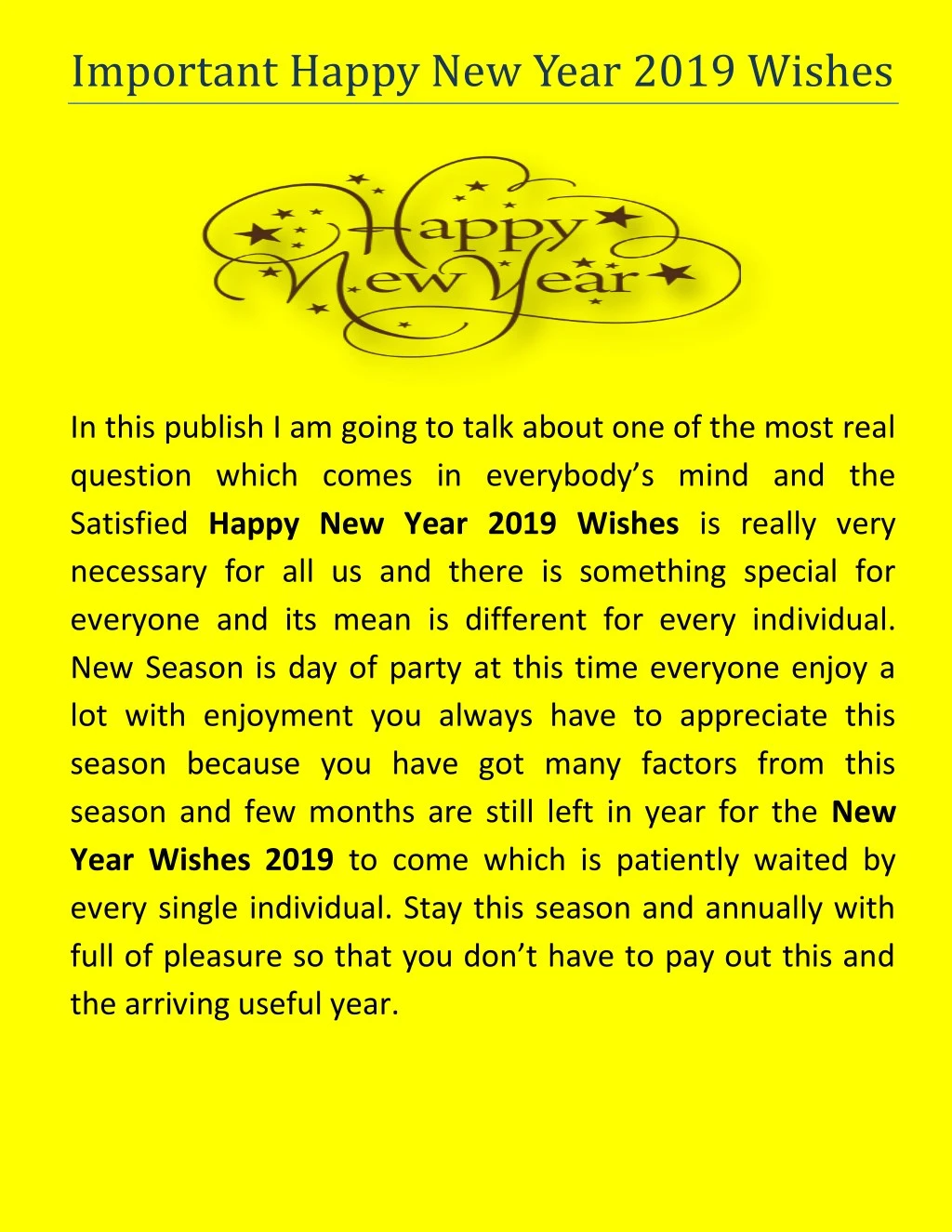 important happy new year 2019 wishes