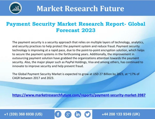 Payment Security Market Revenue Analysis, Growth Rate, Size, Trend, Key Players and Forecast 2023