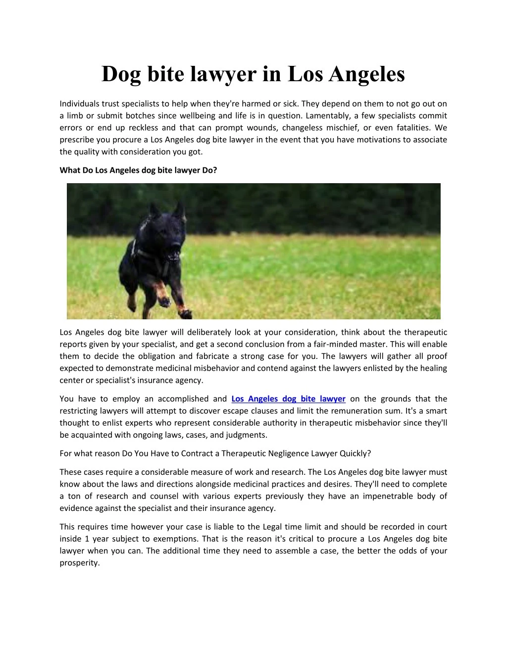 dog bite lawyer in los angeles