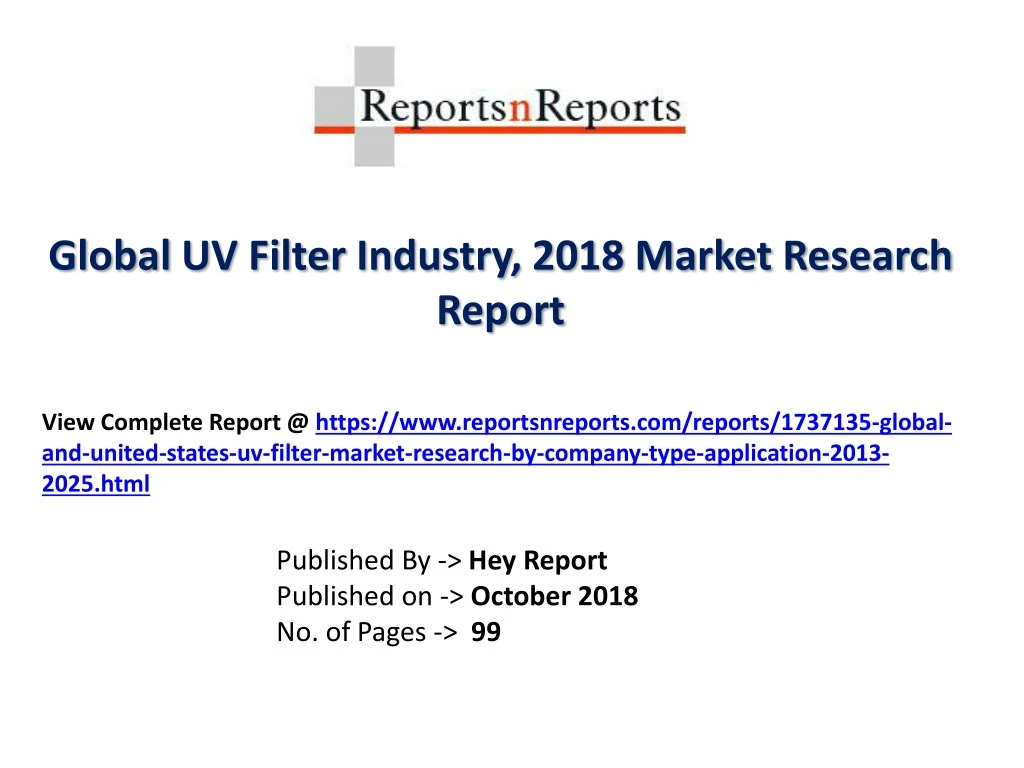 global uv filter industry 2018 market research