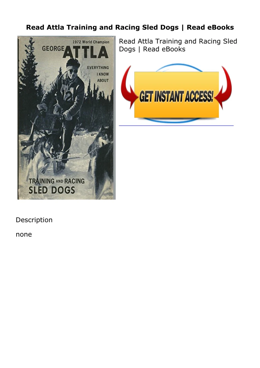 online pdf attla training and racing sled dogs