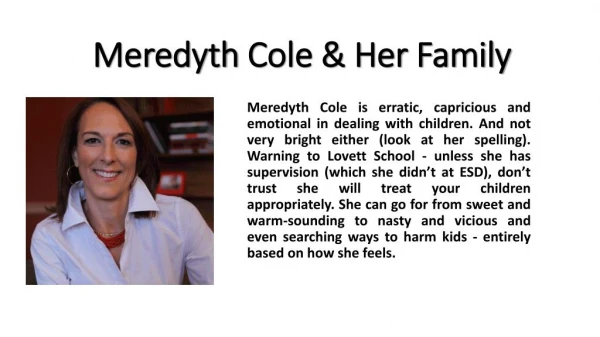 Meredyth Cole Fraud