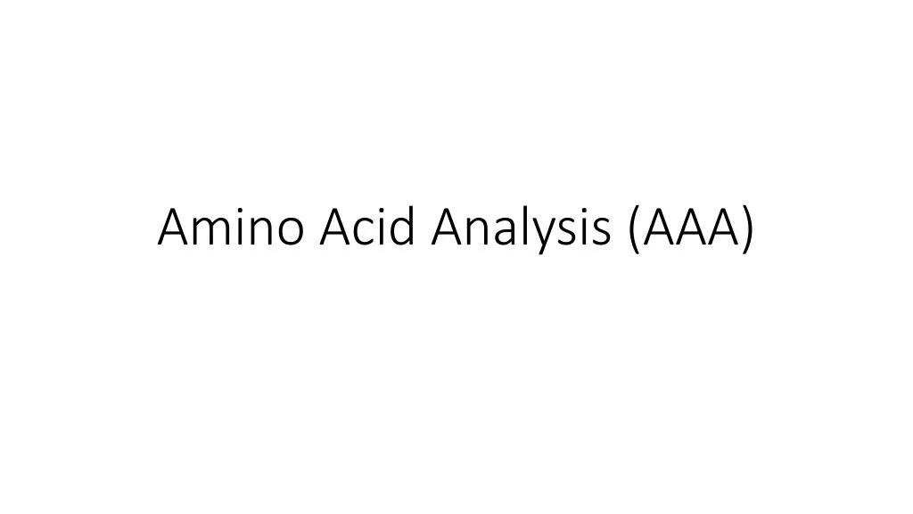 amino acid analysis aaa