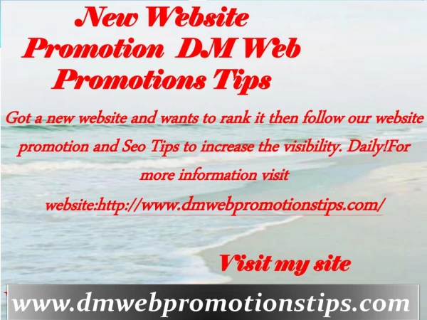 new website promotion dm web promotions tips